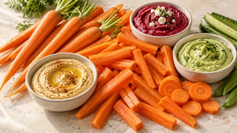What to dip carrots in besides ranch with hummus, beet feta dip and avocado lime dip