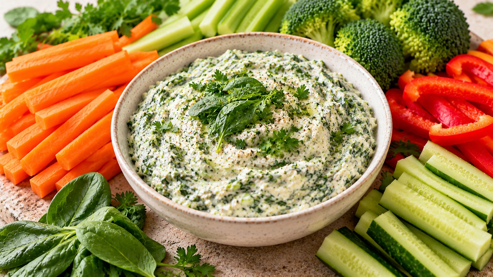 Trempette aux épinards crémeuse sans mayonnaise